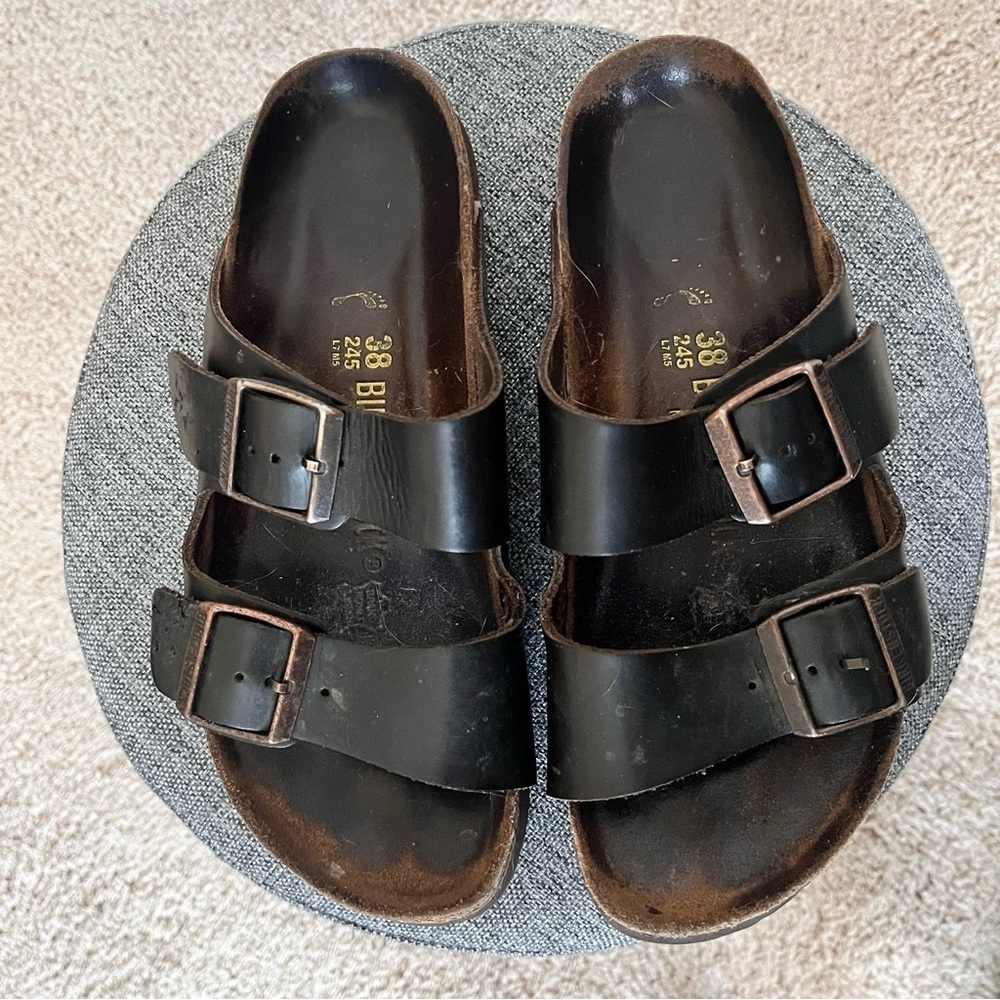 Birkenstock Arizona Oiled Leather Sandals Habana Size 7 / 38 Boho Granola Girl - Picture 4 of 11